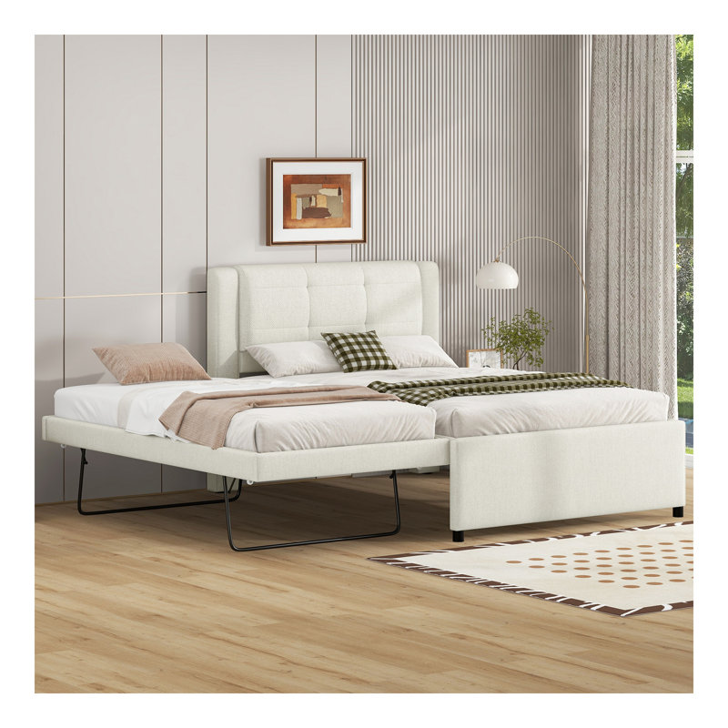 Lit plateforme double avec lit gigogne et lit gigogne double
