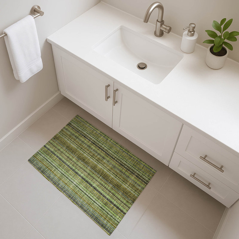 Premium Machine Washable Baford AMF1654 Stripes Rug, Rectangle 1'8" x 2'6"