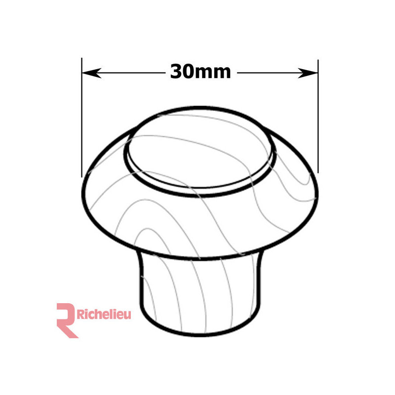Poignée ronde 1 5/16" de diamètre Expression, H 1,2 po x l 1,2 po x P 1,2 po