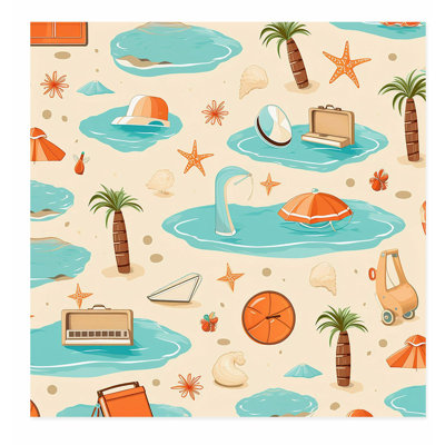 «Beach and Coastal Ocean Shore», reproduction d'art nautique sans cadre