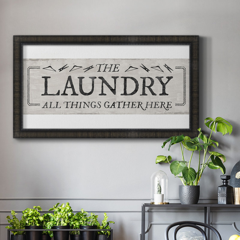 " Laundry Gathers ", Black, 29" H x 53" W x 1" D