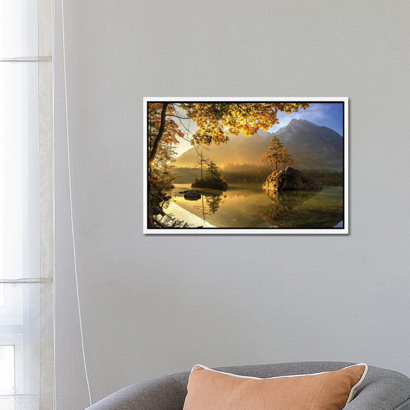 Lake Hintersee 1 Piece Floater Frame Wall Art on Canvas