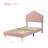 Twin Size Bed Frame, Velvet Upholstered Platform Bed Frame with Height Adjustable Headboard, Girl Twin Bed Frame with Wood Slat Support, Stable Metal Frame, No Box Spring Needed, Pink-1389674383