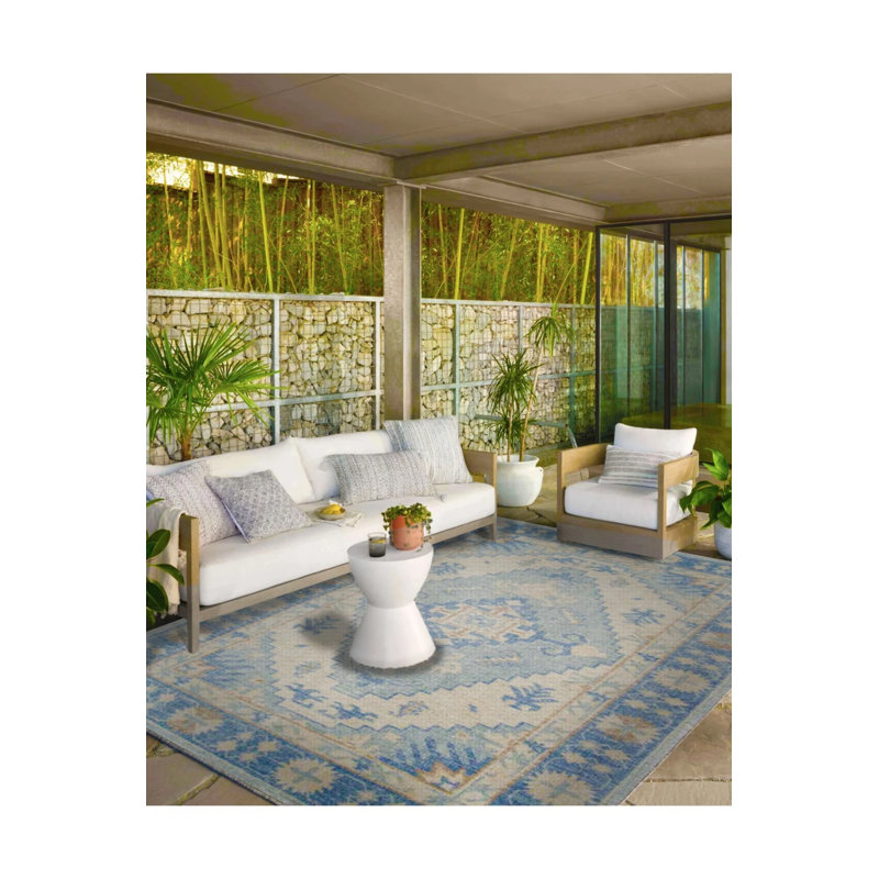 Tapis décoratif bleu et tapis lavable Blue Diamond, Rectangle 2 pi 4 po x 4 pi