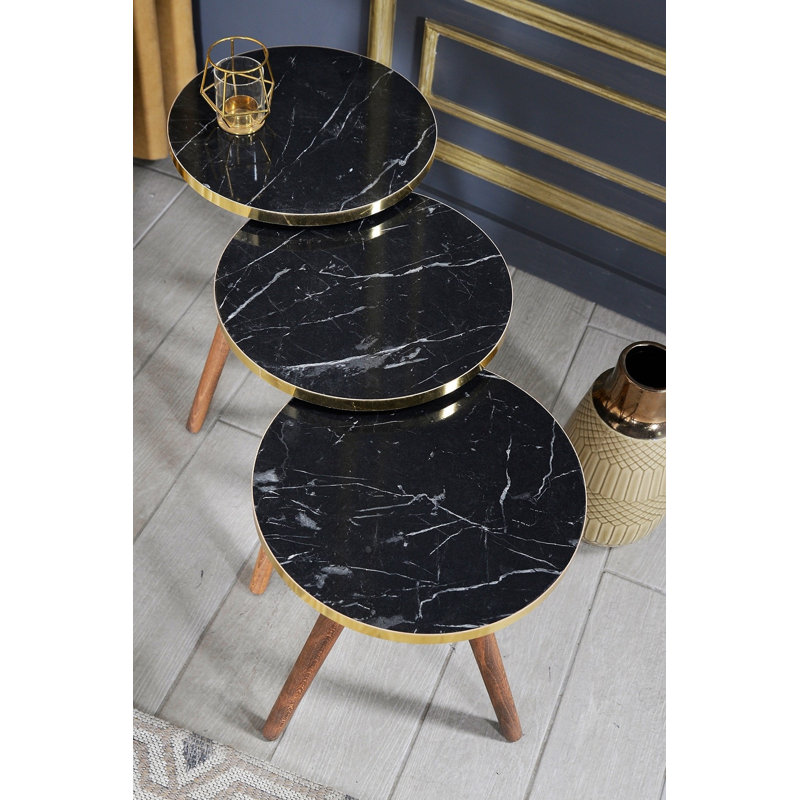 Annabel 14cm Console Table, Black Marble