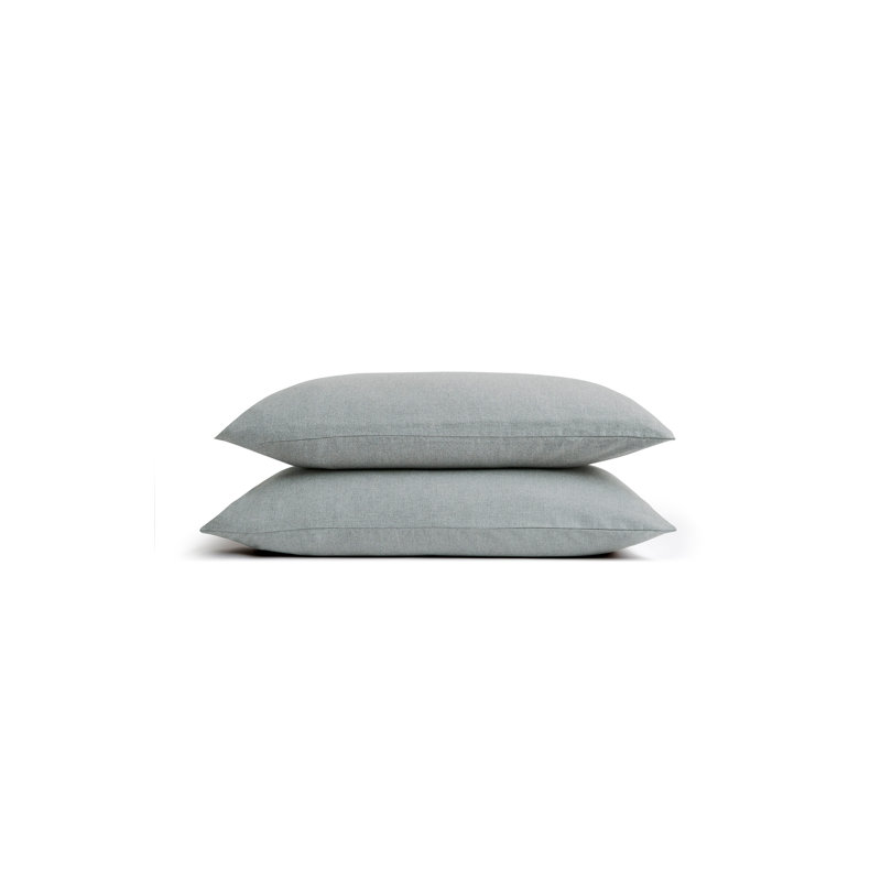 Flannel Marl Pillow Case, Silver, King Pillowcase