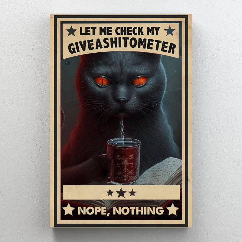 Forshee Let Me Check My Giveashitomètre sur toile, impression, H 14 po x l 11 po x P 1,25 po