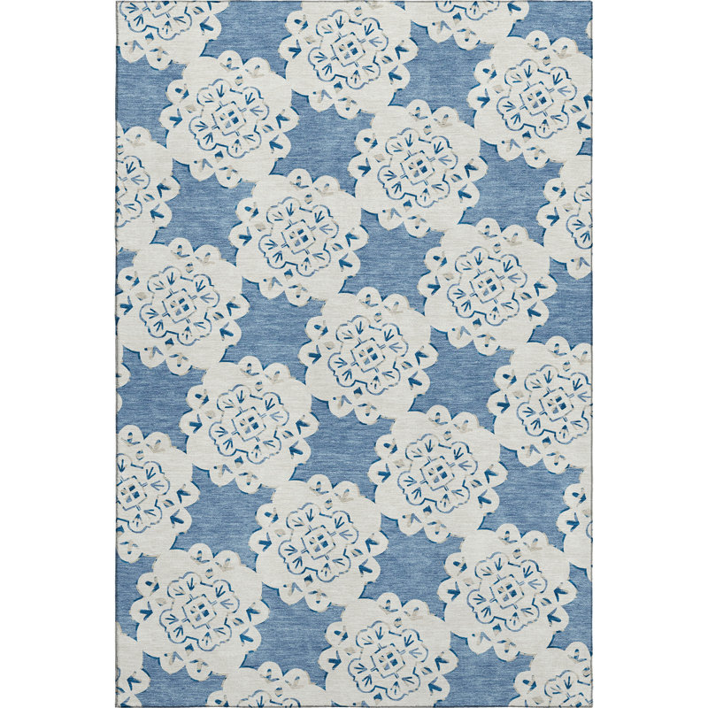 Tapis décontracté de qualité supérieure Mayfield, Bleu, 5 pi x 7 pi 6 po