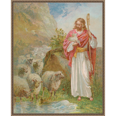 «The Good Shepherd» par English School, reproduction d'art sur toile encadrée