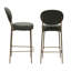 Ensemble de 2 tabourets de bar de 29 po de hauteur en H avec pieds en métal et conception moderne pour la cuisine et la salle à manger