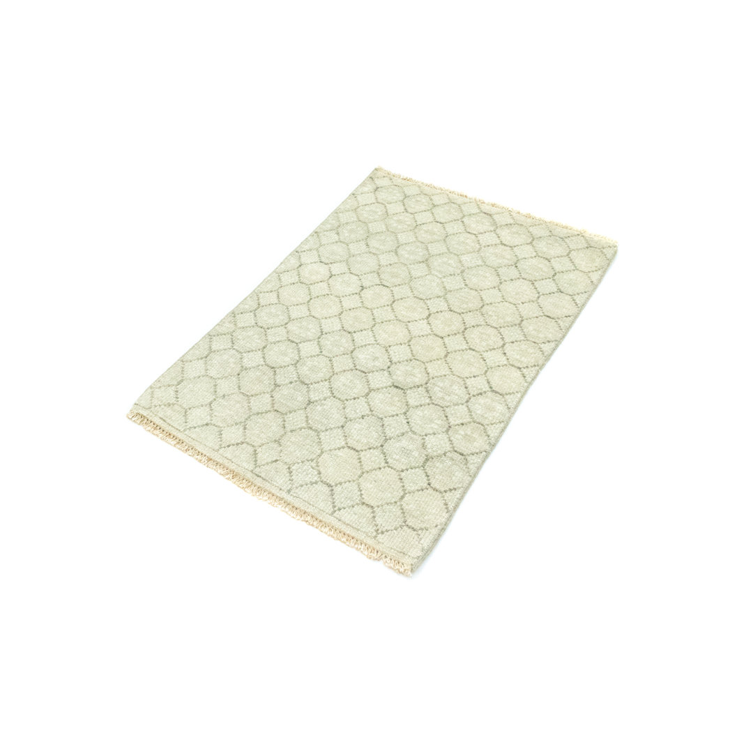 Tryphosa Hand Knotted Wool Silver Indoor/Outdoor Rug