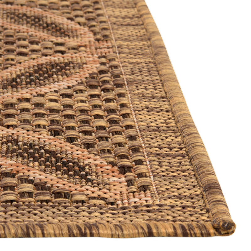 Tapis intérieur / extérieur brun clair Macrae, Carré 6 pi 1 po