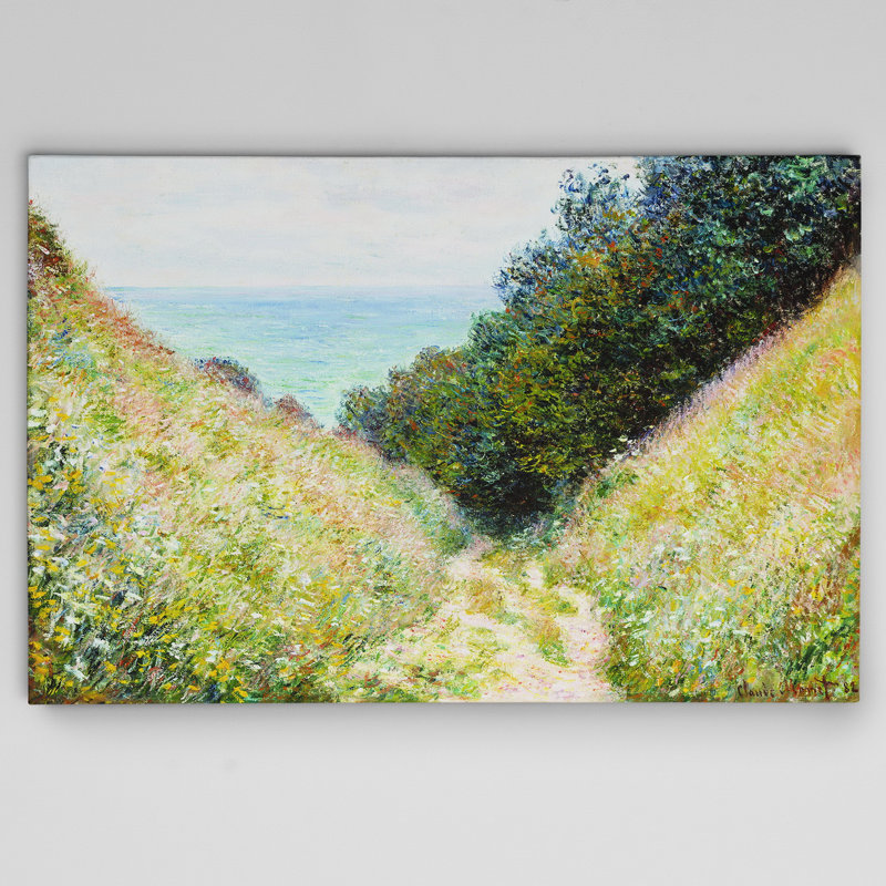«Road at La Cavée» par Claude Monet, reproduction, H 24 po x l 36 po x P 1,5 po, Toile tendue