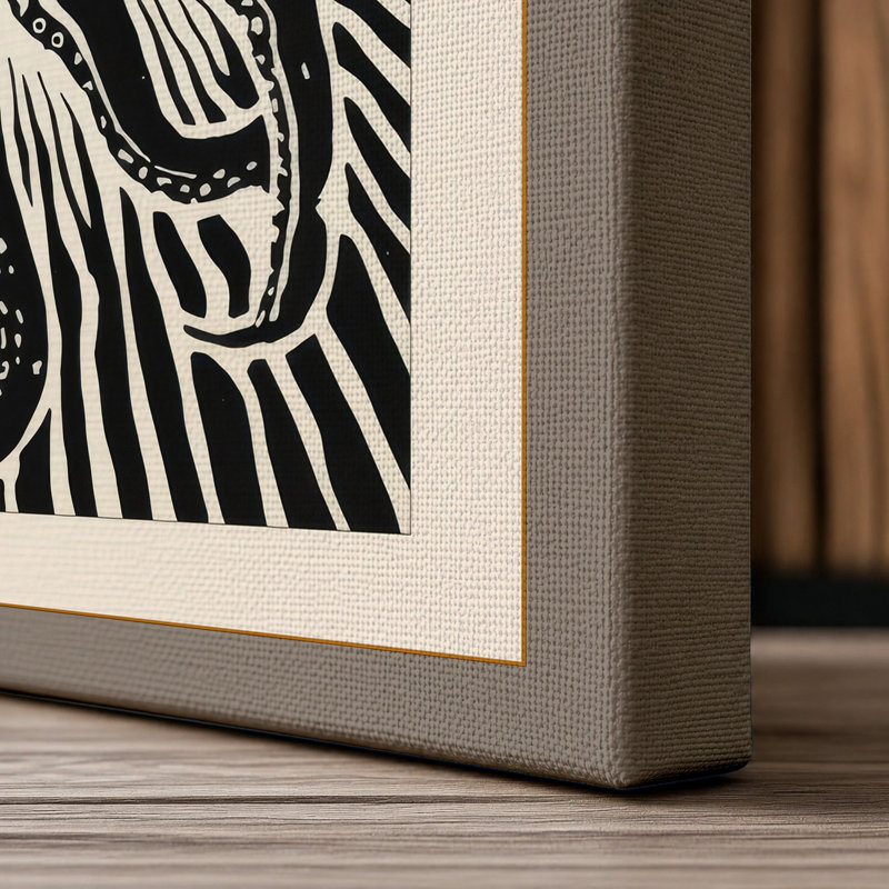 Octopus Starburst Graphic Art - Wrapped Canvas, 24x16 - 61.0 x 40.6 cm, Taupe Border