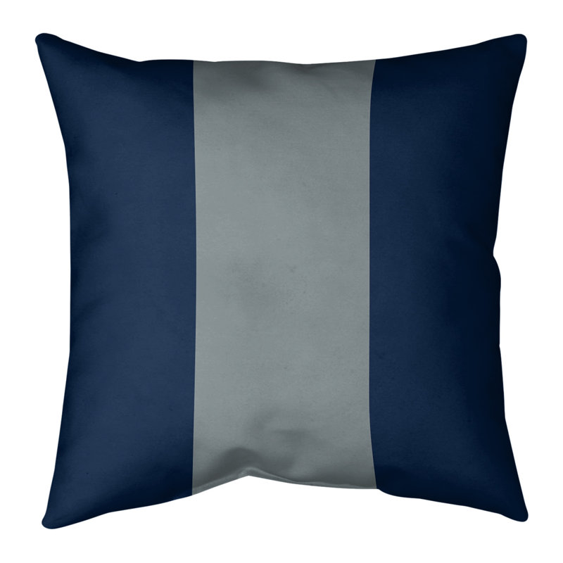 Housse de coussin , 20 po x 20 po, Bleu / Argent à l'étranger, Polyester sergé
