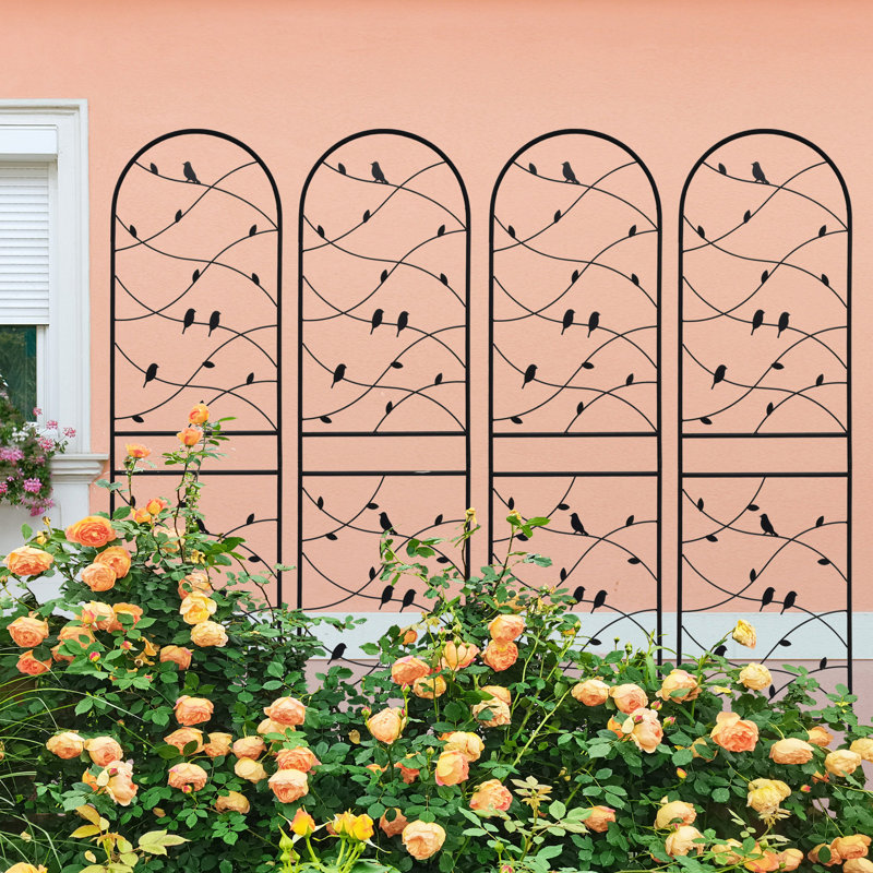 Ensemble de 2 treillis de jardin en métal 71 po x 19,7 po antirouille pour plantes grimpantes pour l'extérieur