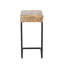 Table d'appoint en bois de manguier en forme de C avec tiroir, base en métal, table d'appoint rustique, 24 po de hauteur, assemblée