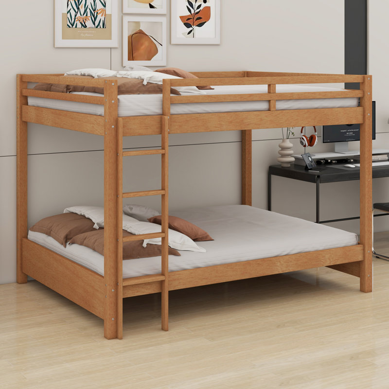 Wood Bunk Bed With Ladder, Wood