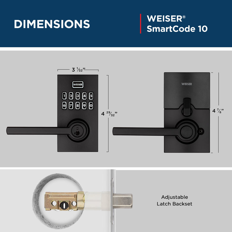 Serrure électronique Smartcode à 10 leviers, Noir mat