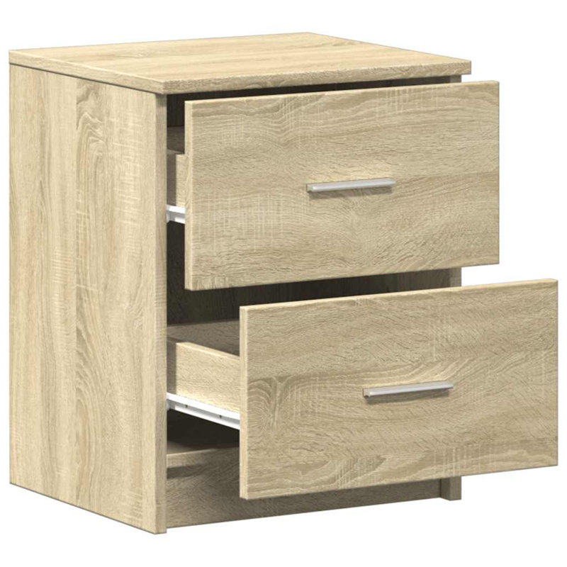 Bedside Cabinet With 2 Drawers, Sonoma Oak, 1