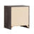 Elegant 2 Nightstand In Dark Brown Oak With Shelf 2 Drawers Style Bronze Pull Handles