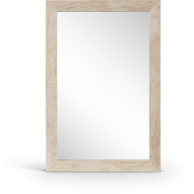 Pavia Genuine Travertine Frame Mirror