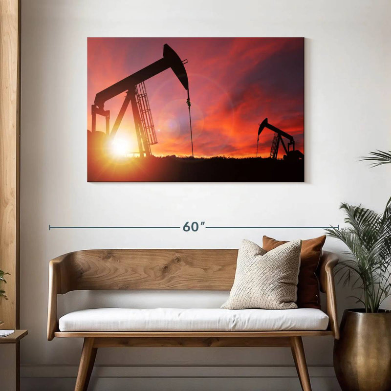 Lilie Pumpjacks Silhouette, 30" H x 45" W
