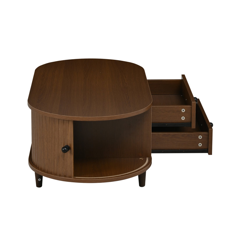 Oval Coffee Table with Storage