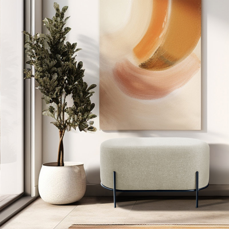 Banc Belbin, Beige, 16.73" H x 44.88" W x 14.96" D