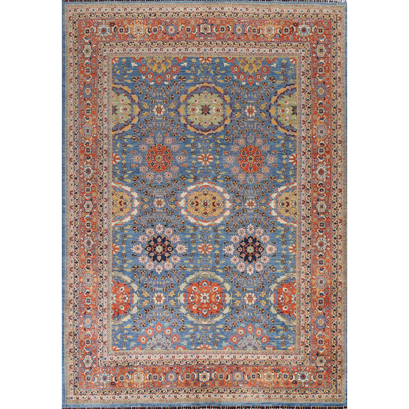 Tapis oriental floral Sultanabad à teinture végétale noué à la main 8 x 10