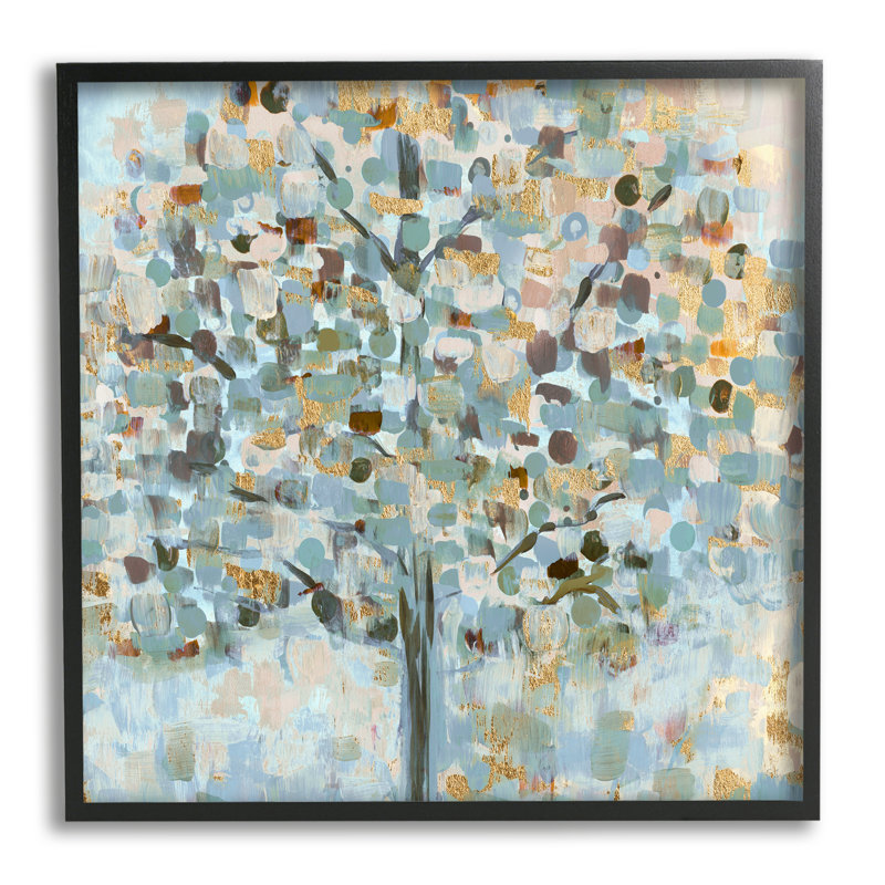 Abstrait arbre moucheté, feuilles, peinture naturelle, ensemble giclée d'art texturé par Susan Jill, L 24 po x H 24 po