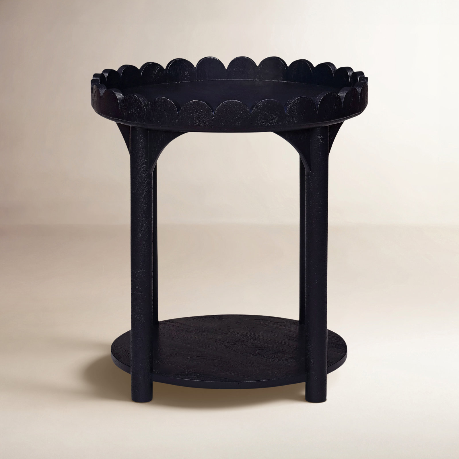 Madeline 20" Mango End Table, Navy Blue