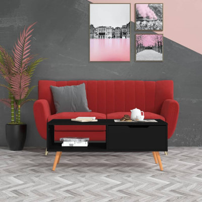 Cleorand 4 Legs Coffee Table with Storage
