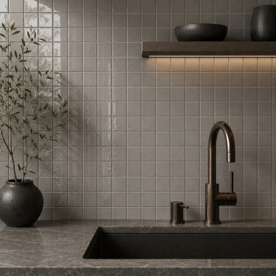 Electro-Funk Gloss 2" x 2" Porcelain Grid Mosaic Wall & Floor Tile