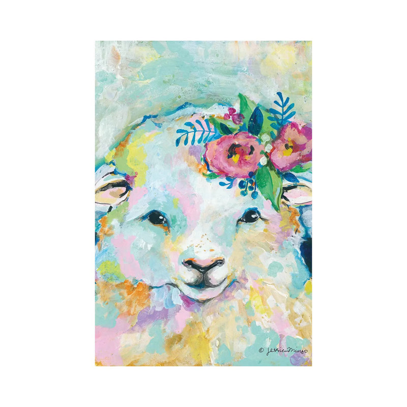 Happy Sheep 1 Piece Painting on Canvas, 101.6cm H x 66.04cm W x 3.81cm D, Wrapped Canvas
