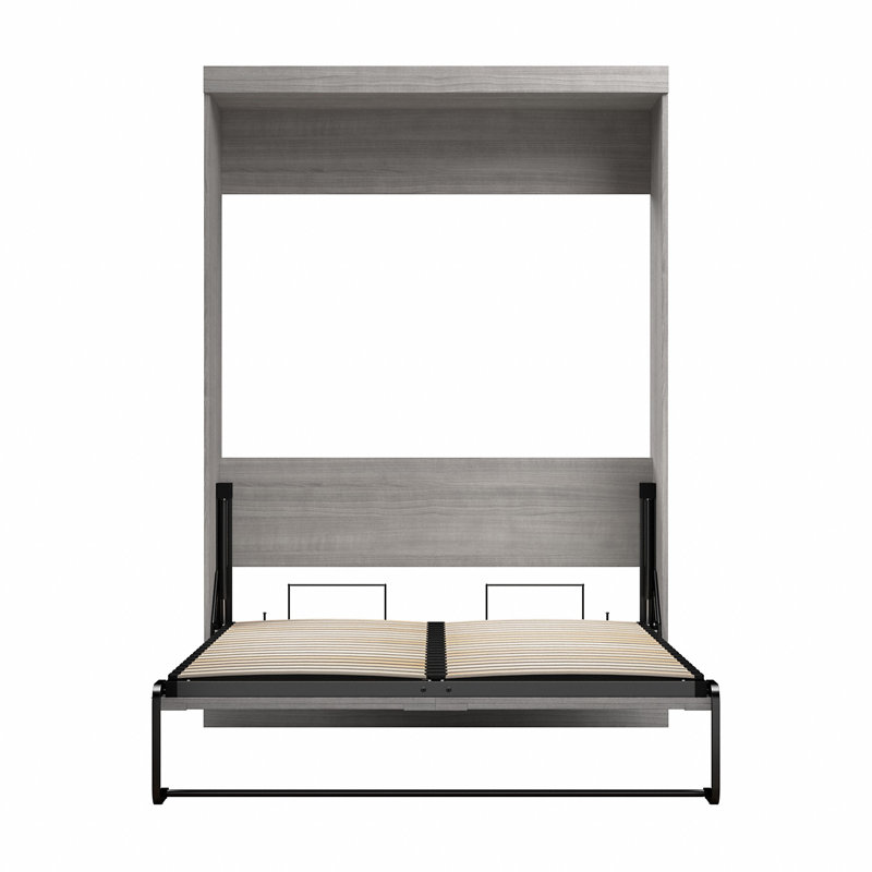 Arlex Murphy Bed Space-Saving Wall Bed for Guest Room or Home Office, Full / Double, Platinum Gray