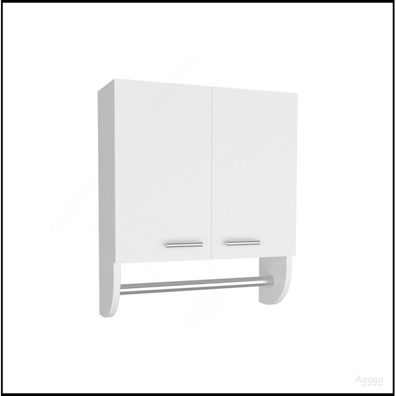 Pharmacie H 20,30 po, avec 2 tablettes et 2 portes, blanc, White