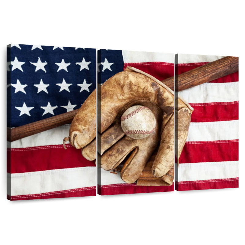Baseball patriotique Sireci, H 24 po x l 38 po