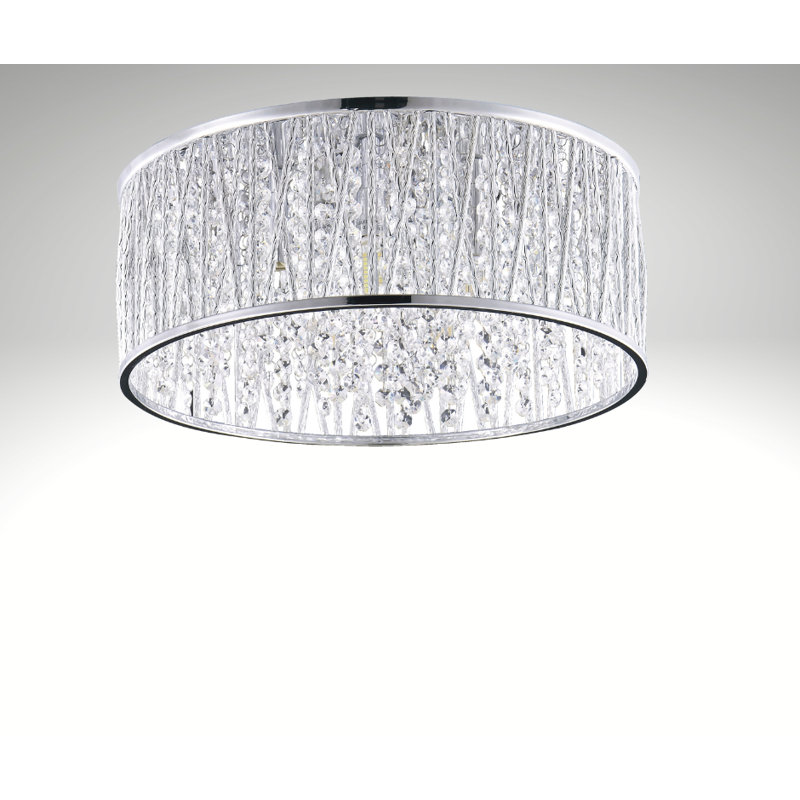 Barrile Glass Flush Mount, Chrome