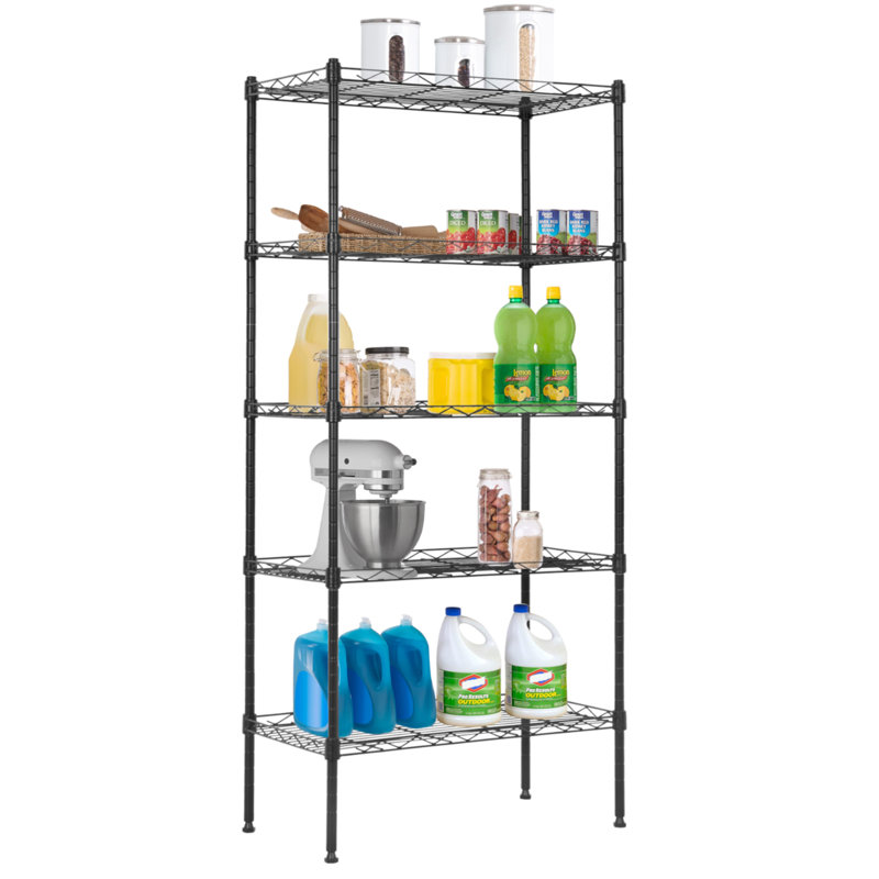 Étagère en métal, étagère de rangement robuste, rangement réglable autoportant pour la cuisine, le garde-manger, le garage et la buanderie