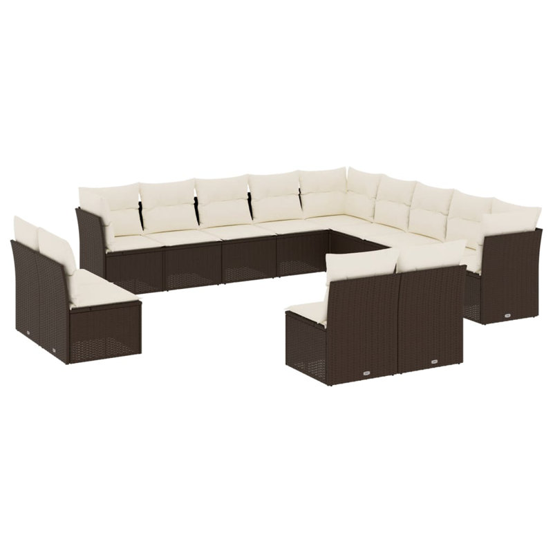 Vidaxl Garden Sofa Set  And Poly Rattan Large Modular