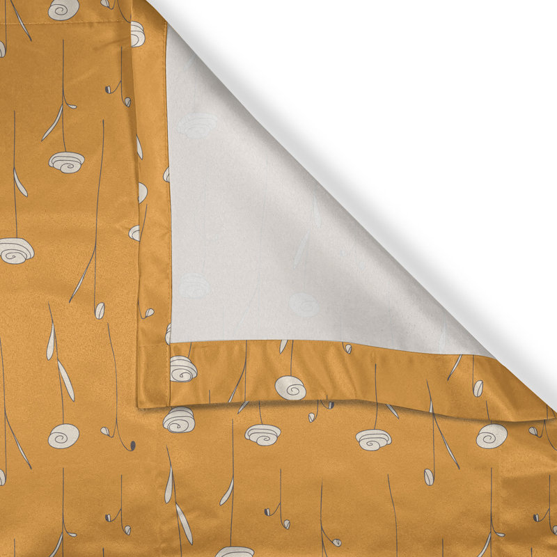 Rideau décoratif à œillets orange à 2 panneaux East Urban Home, 50 po, orange et blanc, L 50 po x L 108 po