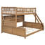 Lit simple superposé au-dessus de grand lit simple avec tablettes intégrées, lumières à changement de couleur et panneau perforé, brun-2077960601