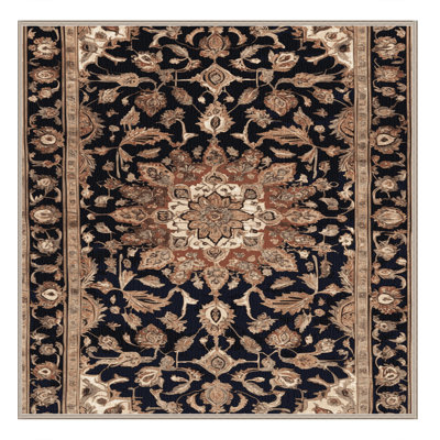 Machine Washable Persian Brown Area Rug