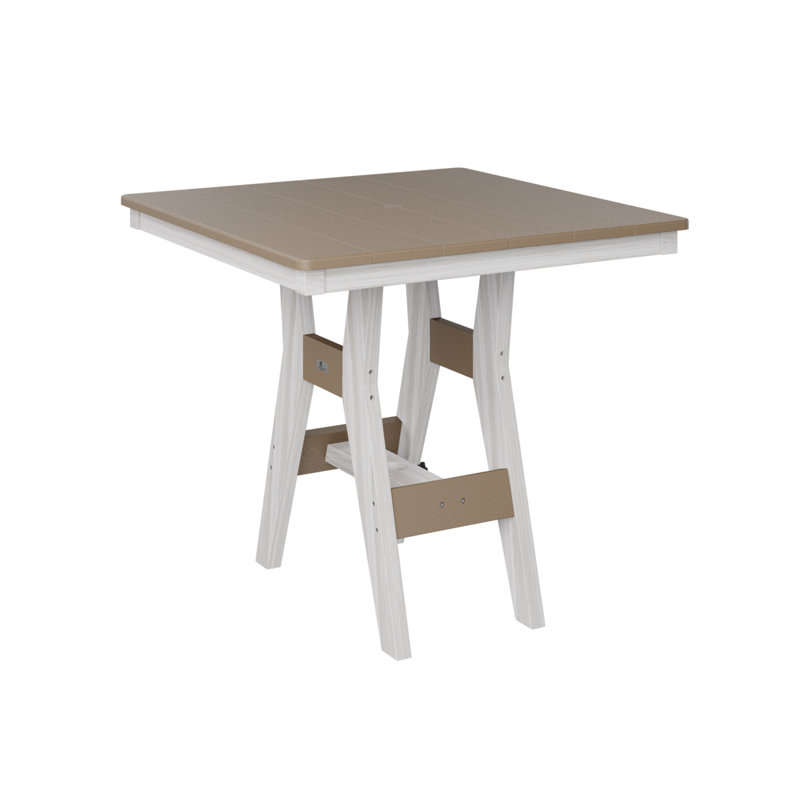 Harbor Outdoor Square Dining Table, 30.37" H x 33" W x 33" D, Seashell, Weatherwood