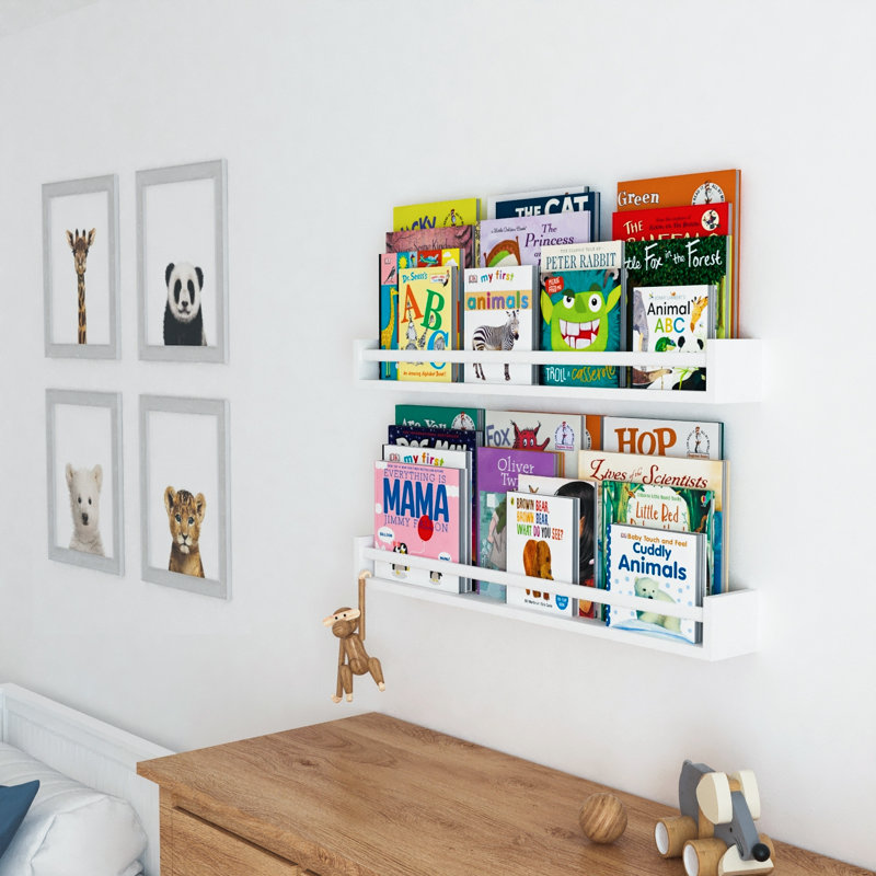 Étagère murale en bois UTAH, 32 po, blanc, 2 pièces