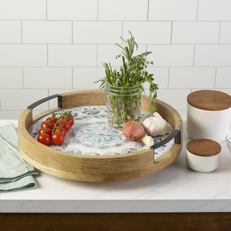 Gourmet Basics By Mikasa Addison Lazy Susan Serving Tray, 14 Inch, Multicolored