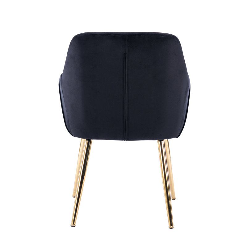 Abdulbaki 46cm H Velvet Upholstered Armchair, Black