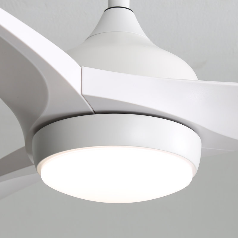 Nicola 52" 3-Blade Standard Ceiling Fan With Remote and Led Light, White