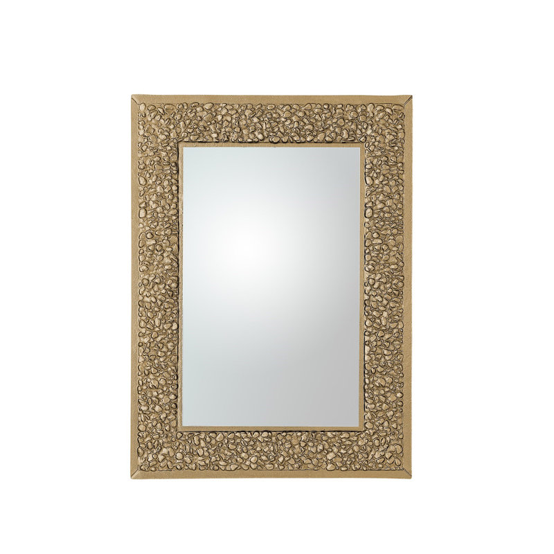 Golden Stone Rectangle Metal Mirror